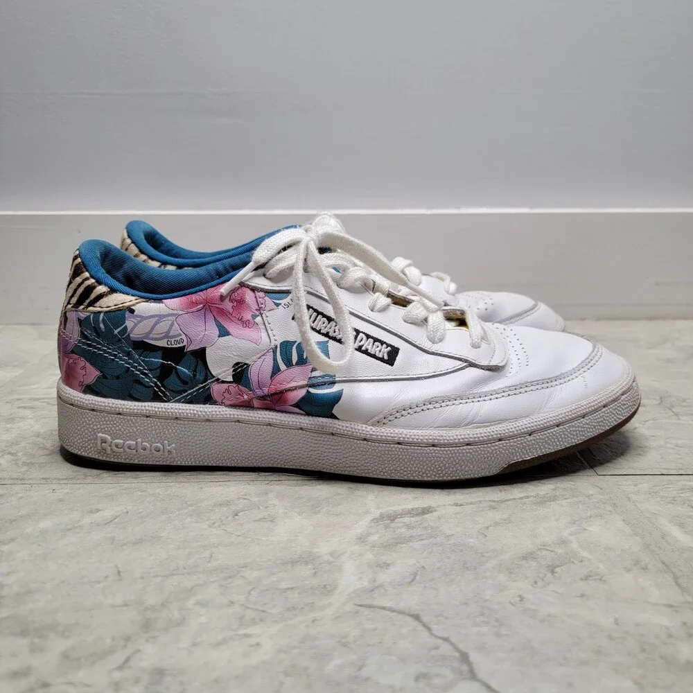 Jurassic Park x Reebok Club C 85 'Dennis Nedry' White Floral Sneakers GW0213